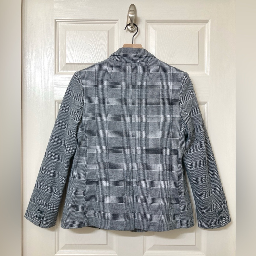 Old Navy Women’s Glen Plaid Knit Blazer Jacket Medium Heritage Poetcore Academia - Picture 5 of 10
